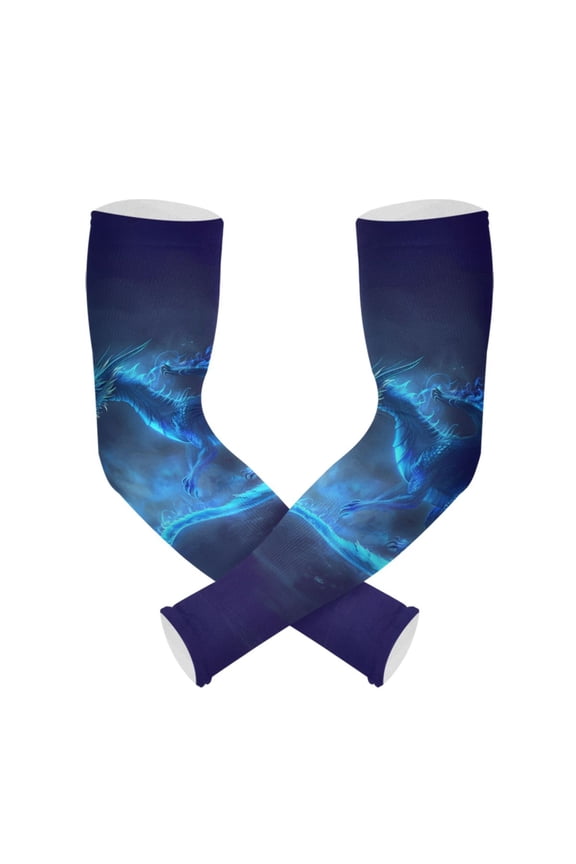 Dragon with Flame UV Sun Protection Arm Sleeves UPF 50+ Compression Cooling Sleeve 1 Pair