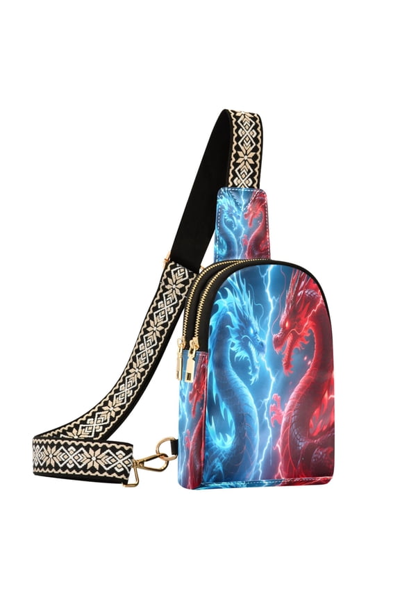 Dragons Cool Sling Bag for Women Men Waterproof Crossbody Chest Bags