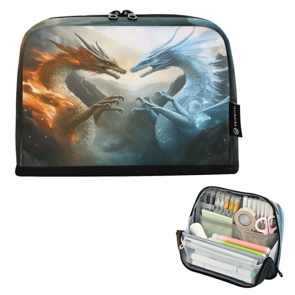 ALAZA Dragons Pencil Case Pen Pouch Bag Large Capacity Organizer