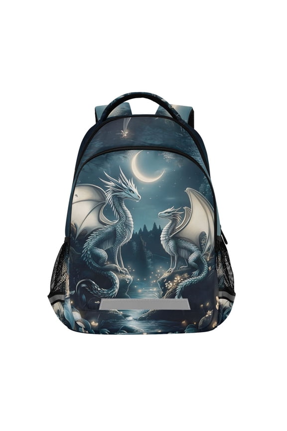 Dragons at Night Backpack Elementary School Bag Bookbag Travel Rucksack