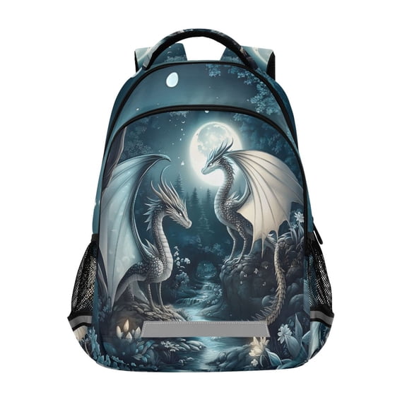 ALAZA Dragons at Night-a1 Backpack Elementary School Bag Bookbag Travel Rucksack