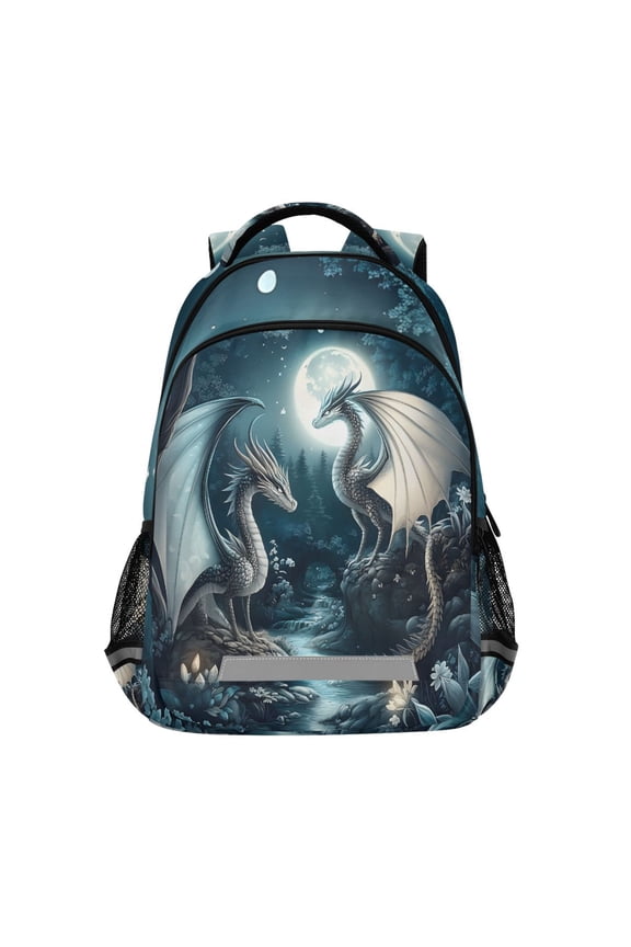 Dragons at Night-a1 Backpack Elementary School Bag Bookbag Travel Rucksack