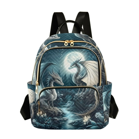 ALAZA Dragons at Night-a1 Womens Travel Laptop Backpack Large Daypack Ladies Shoulder Bags S