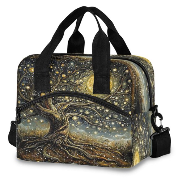 ALAZA Dream Tree Insulated Lunch Box Large Reusable Cooler Bag with Shoulder Strap