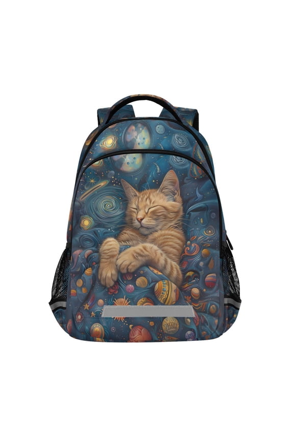 Dreamly Cat Space Backpack Elementary School Bag Bookbag Travel Rucksack