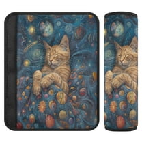 ALAZA Dreamly Cat Space Car Seat Belt Adjuster Neck Covers Shoulder Cushions Pads S
