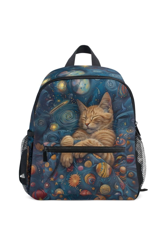 Dreamly Cat Space Pattern School Backpack Student Bookbag Mini Bag