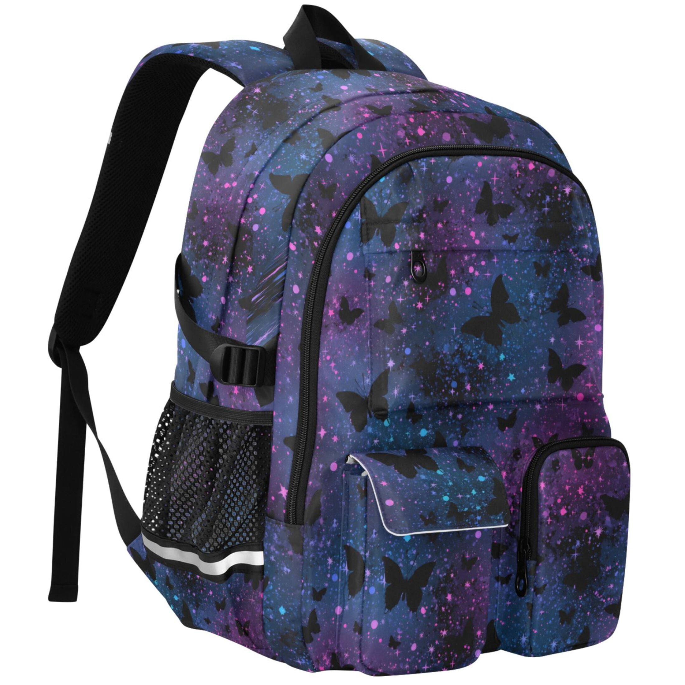 ALAZA Dreamy Butterfly Night Print Student Backpack School Bookbag ...