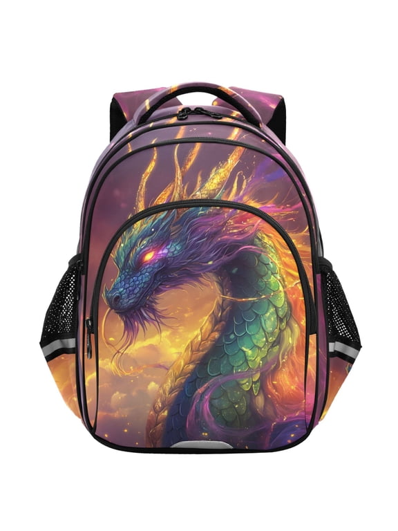 Dreamy Dragon School Backpack Elementary Bag Student Bookbag Travel Rucksack