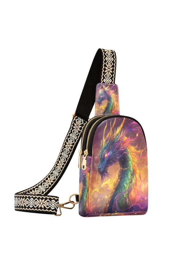Dreamy Dragon Sling Bag for Women Men Waterproof Crossbody Chest Bags