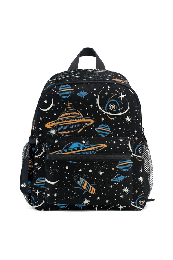 Dreamy Spaceship Cartoon Pattern School Backpack Student Bookbag Mini Bag
