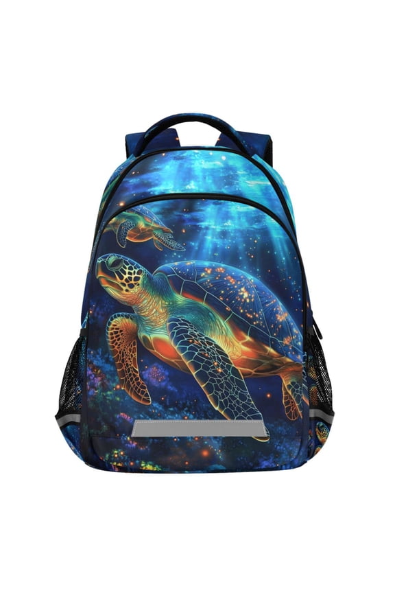 Dreamy Turtles Ocean Pattern Backpack Elementary School Bags Student Bookbag Travel Rucksack
