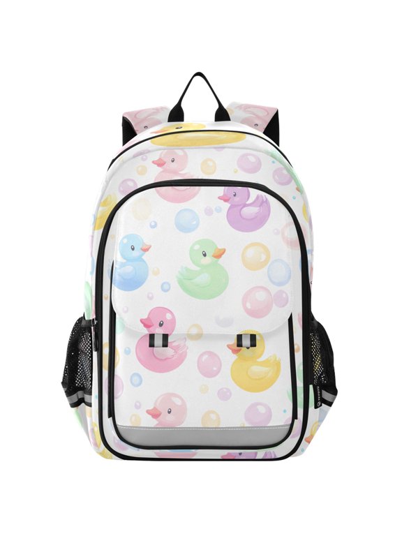 Duck Bubble Cartoon Laptop Backpack Purse Travel Bag Casual School Bookbag Rucksack for Women Men