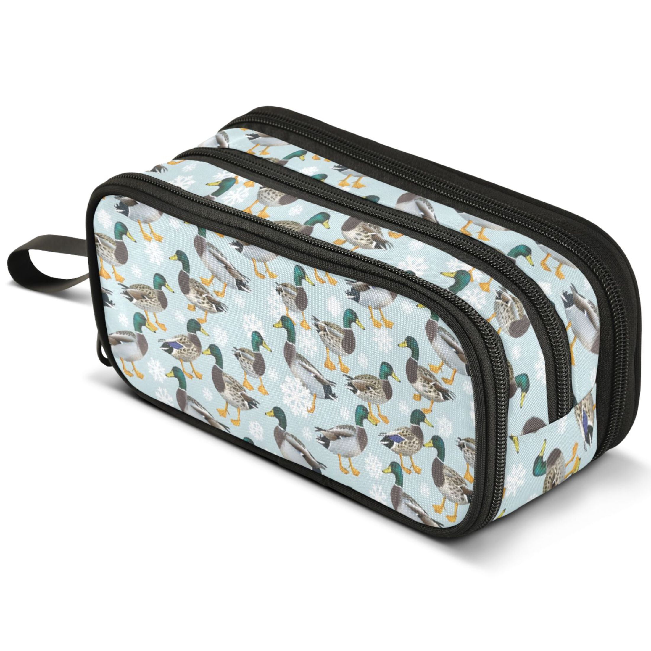 ALAZA Ducks Snowflake Pencil Case Bag Large 3 Compartment Pen Pouch ...