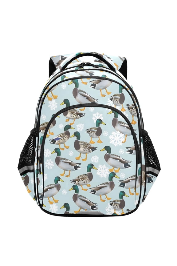 Ducks Snowflake School Backpack Elementary Bag Student Bookbag Travel Rucksack