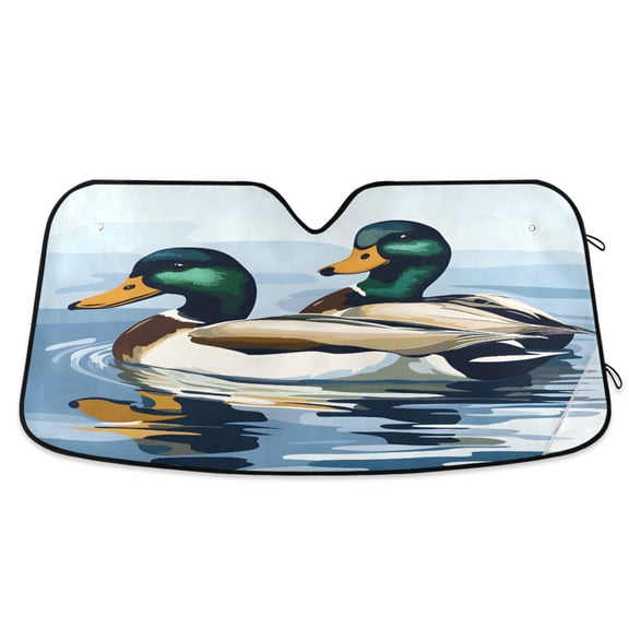 ALAZA Ducks in Water Windshield Sun Shade Car Foldable Sun Visor Block UV Rays Protector 53"x23.5"