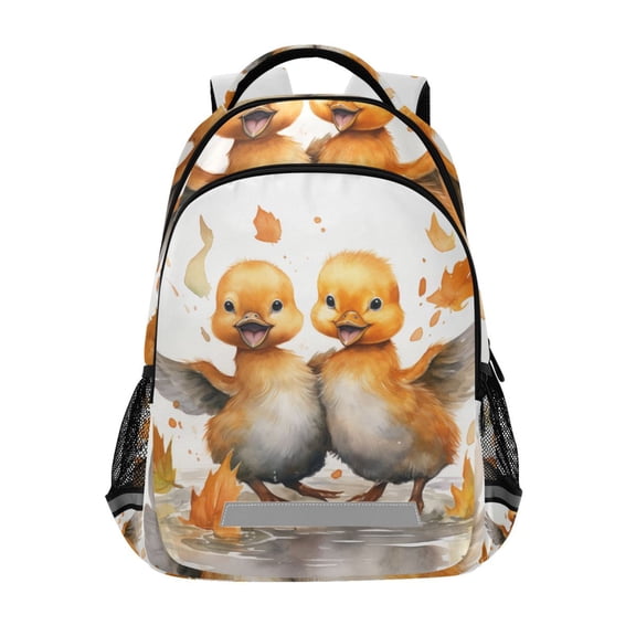 ALAZA Ducks with Autumn Leaves Backpack Elementary School Bag Bookbag Travel Rucksack