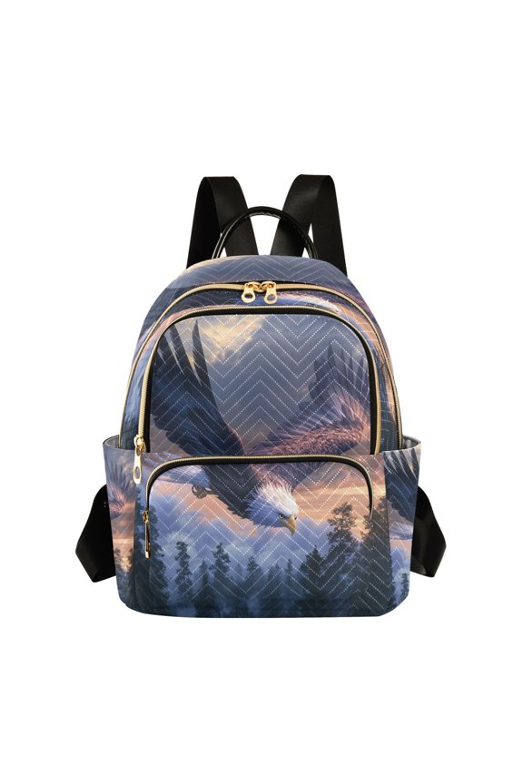 Eagle Flying Scene Womens Travel Laptop Backpack Large Daypack Ladies Shoulder Bags M