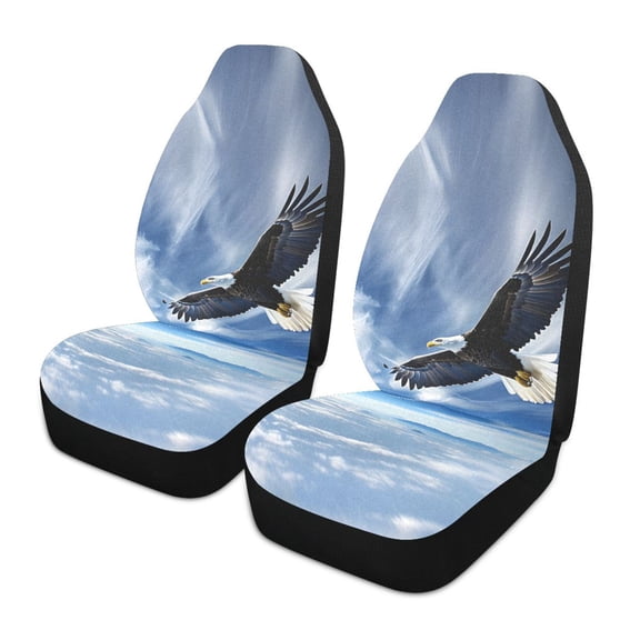 ALAZA Eagle Flying in Blue Sky Car Seat Covers 2 PCs Universal Auto Front Seats Interior Protector