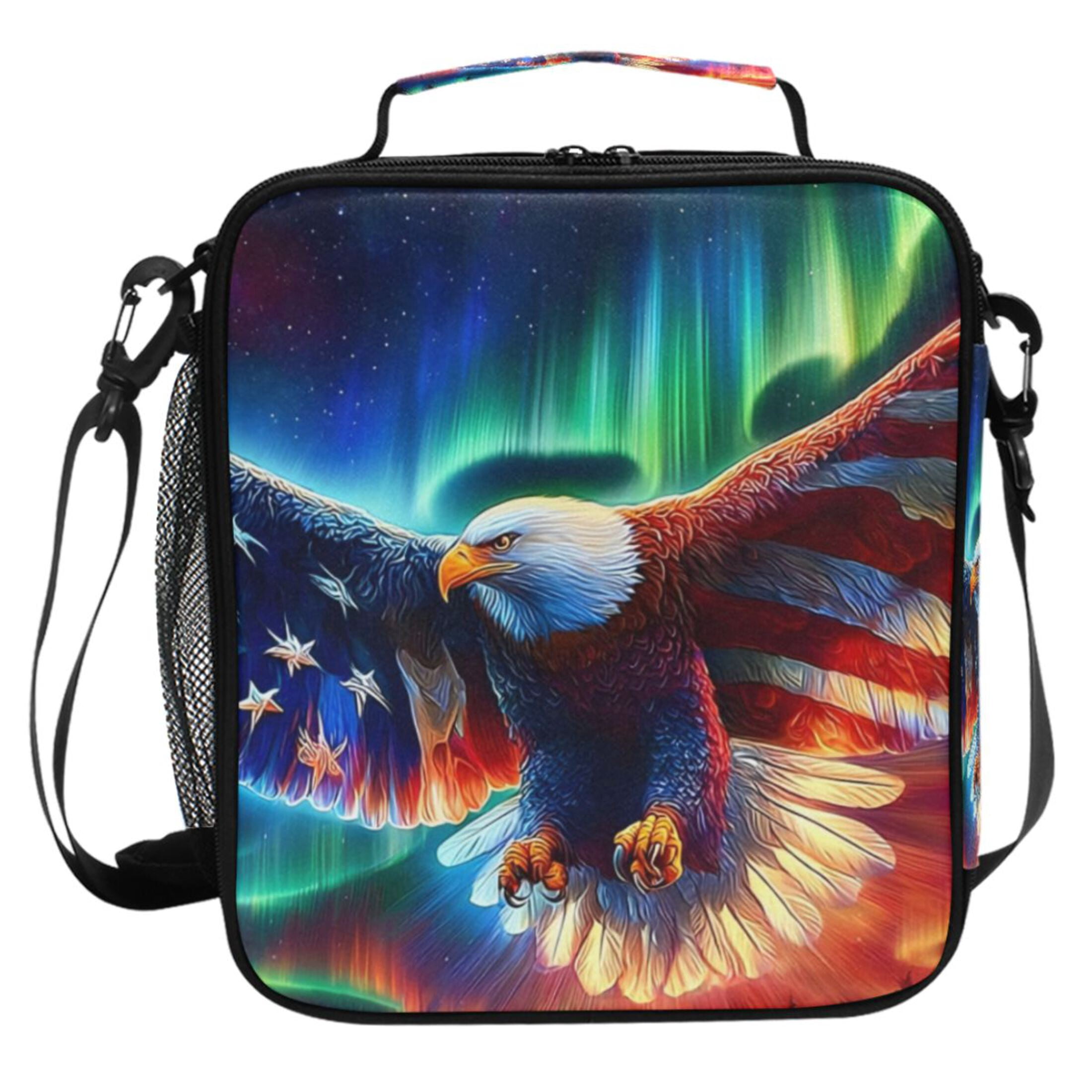ALAZA Eagle Galaxy Lunch Box Insulated Cooler Lunch Bag with Shoulder Strap Meal Prep Tote