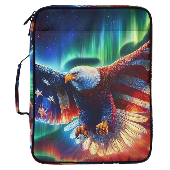 ALAZA Eagle Galaxy Pattern Expanding Accordion File Folder 3 Ring Zipper Organizer Portable Document Binder Bag