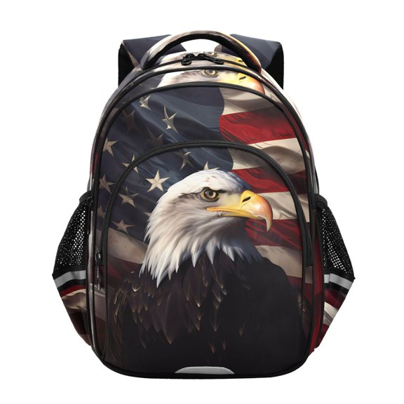 ALAZA Eagle and Flag School Backpack Elementary Bag Bookbag Travel Rucksack