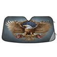 thumbnail image 1 of ALAZA Eagle with Flag Windshield Sun Shade Car Foldable Sun Visor Block UV Rays Protector 55"x27.6", 1 of 8