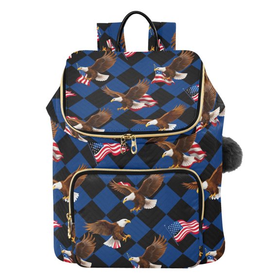ALAZA Eagles Flag Checkered Travel Backpack Laptop Bag Large Capacity Daypack