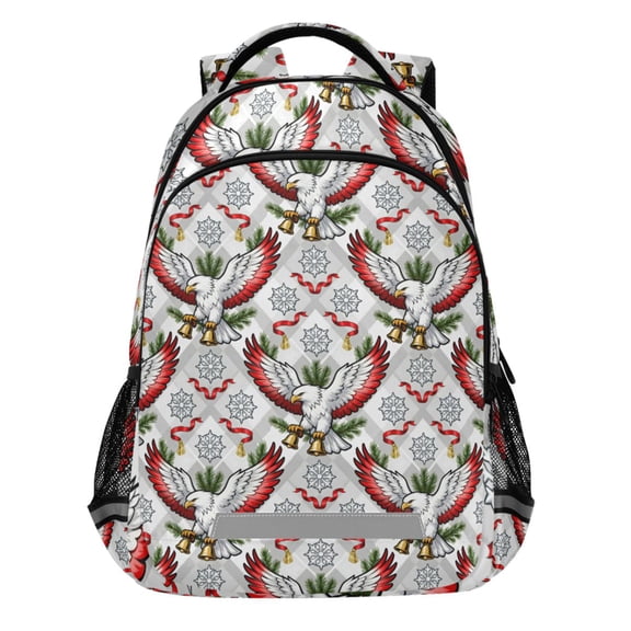 ALAZA Eagles Snowflakes Pattern Backpack Elementary School Bags Student Bookbag Travel Rucksack