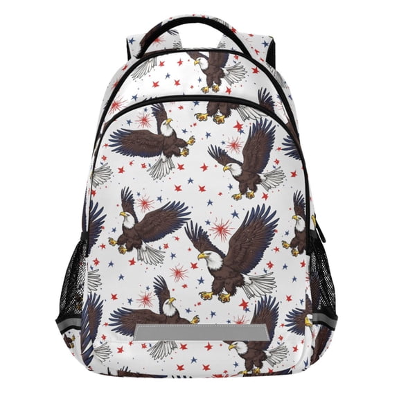 ALAZA Eagles Stars Pattern Backpack Elementary School Bags Student Bookbag Travel Rucksack
