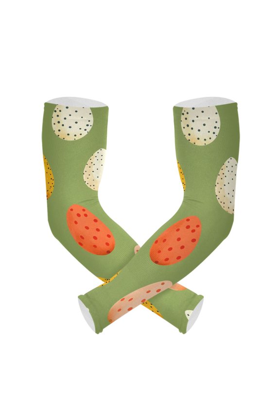 Easter Eggs Polka Dots UV Sun Protection Arm Sleeves UPF 50+ Compression Cooling Sleeve 1 Pair