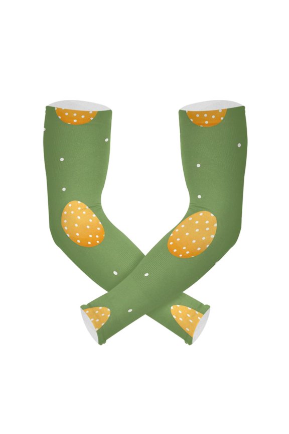 Eggs Easter Polka Dots UV Sun Protection Arm Sleeves UPF 50+ Compression Cooling Sleeve 1 Pair