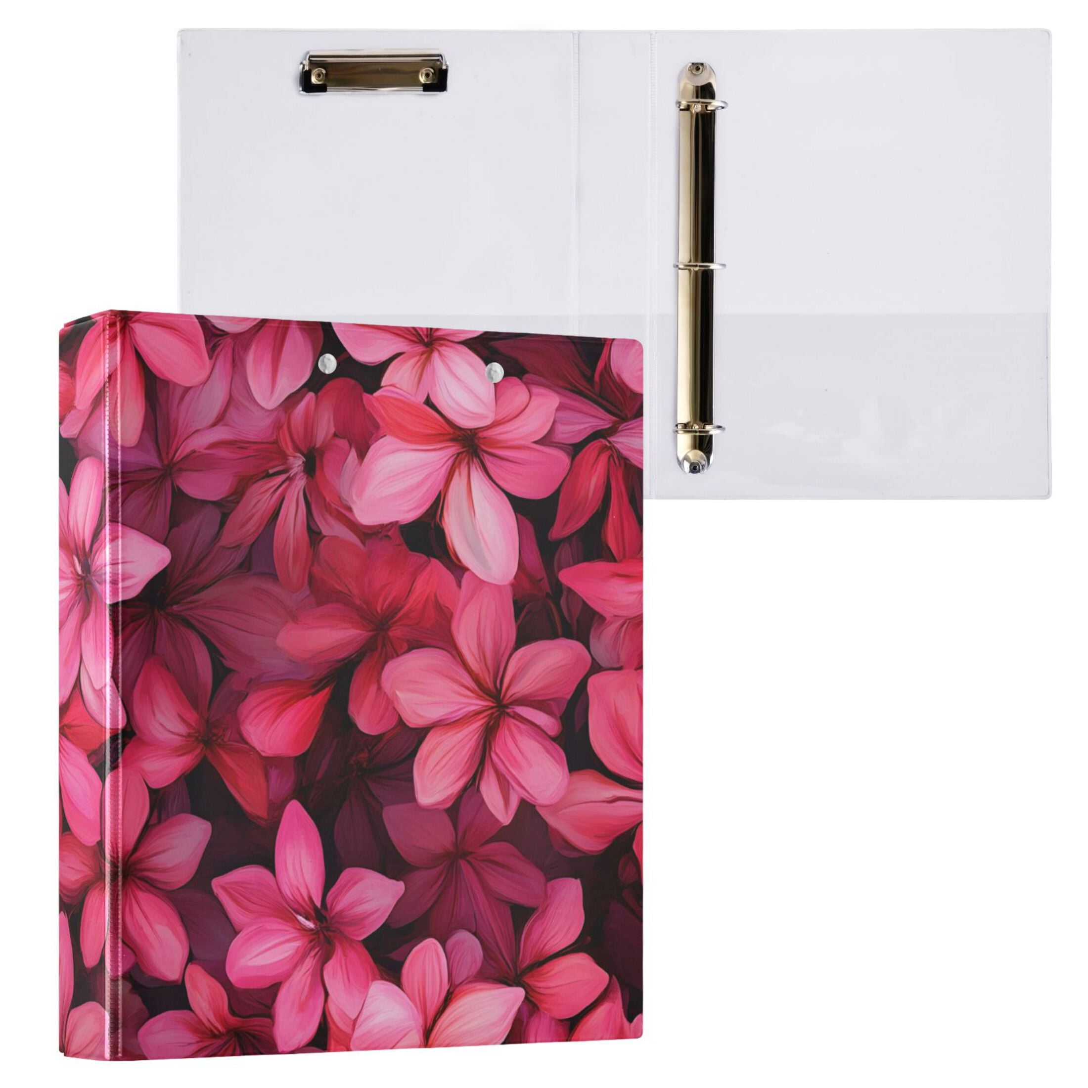 ALAZA Elegant Tropical Floral-a5 Hardcover 3 Ring Binder 1.5" Round Rings Interior Pockets Binders Organizer 1 Pack