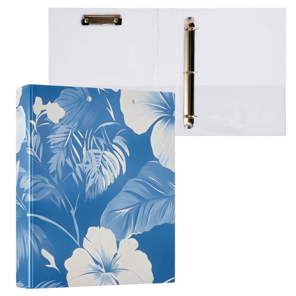 ALAZA Elegant Tropical Floral-d9 Hardcover 3 Ring Binder 1.5" Round Rings Interior Pockets Binders Organizer 1 Pack