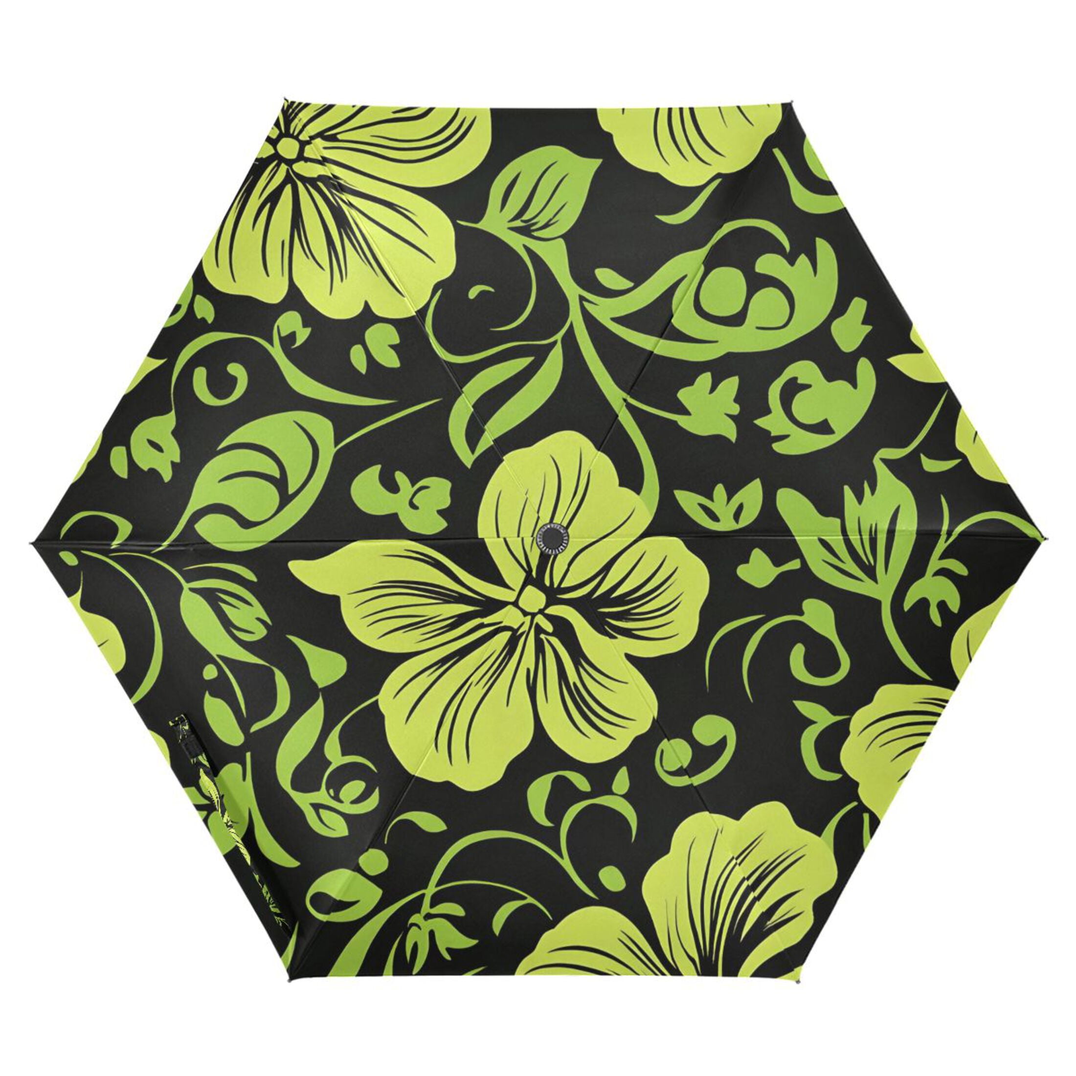 ALAZA Elegant Tropical Floral-h7 UPF 50+ Compact Folding Umbrella for Rain Travel Umbrella Packable