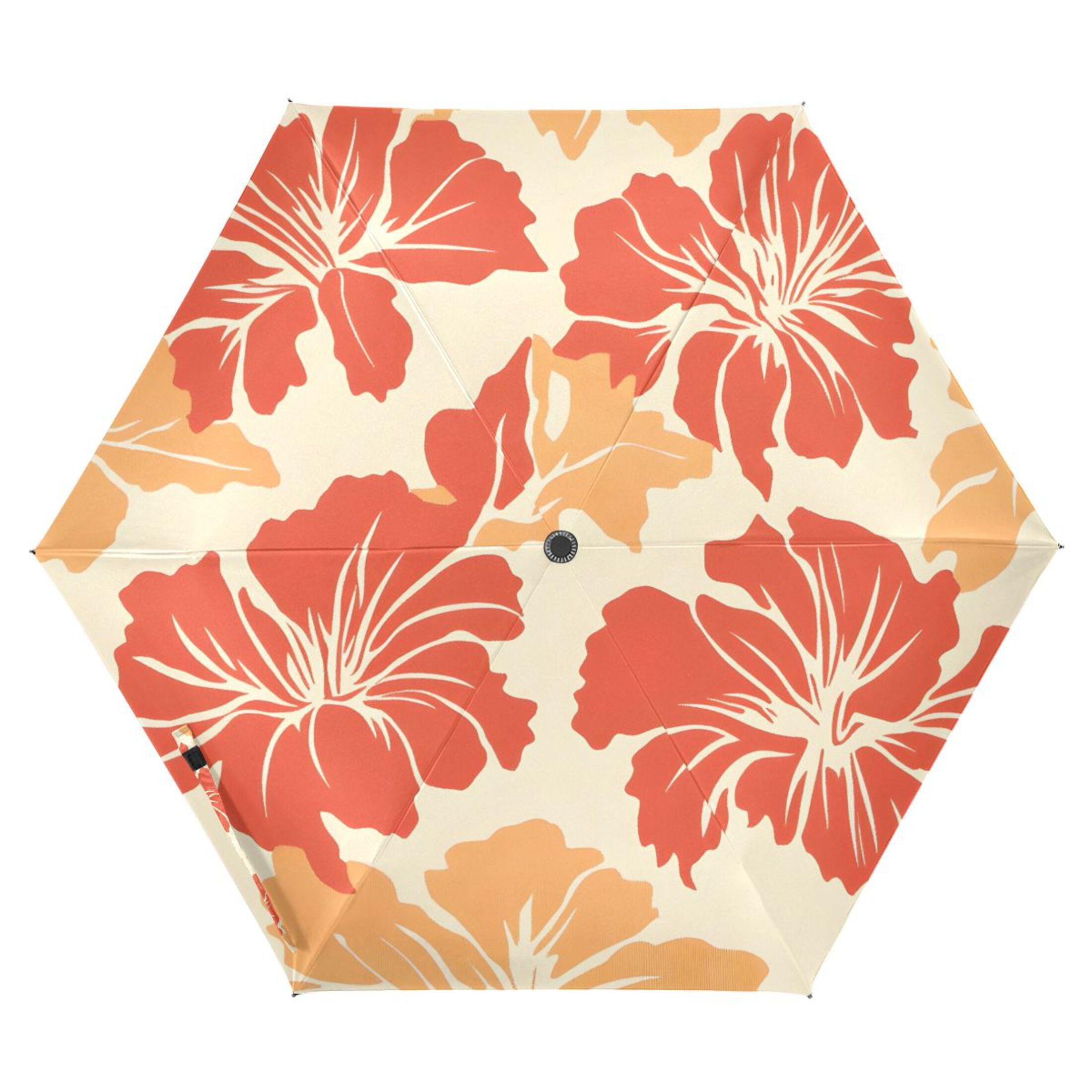 ALAZA Elegant Tropical Floral-h9 UPF 50+ Compact Folding Umbrella for Rain Travel Umbrella Packable