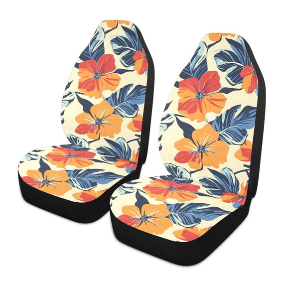 ALAZA Elegant Tropical Floral-r8 Car Seat Covers 2 PCs Universal Auto Front Seats Interior Protector