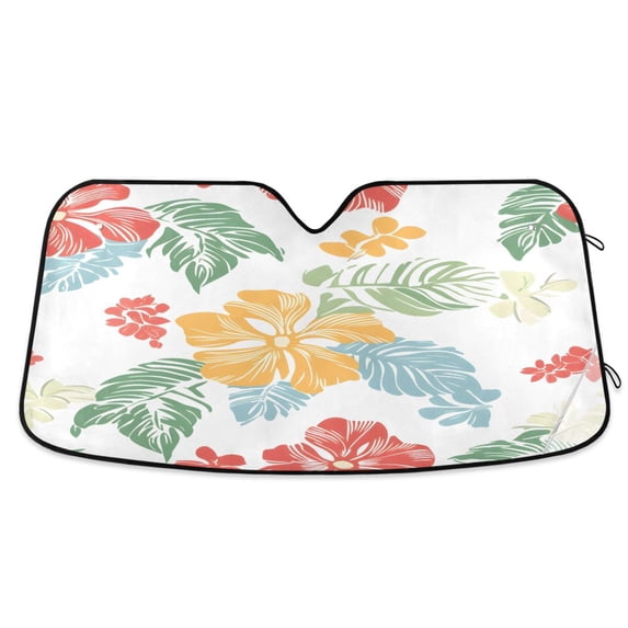 ALAZA Elegant Tropical Floral-t8 Windshield Sun Shade Car Foldable Sun Visor Block UV Rays Protector 55"x27.6"
