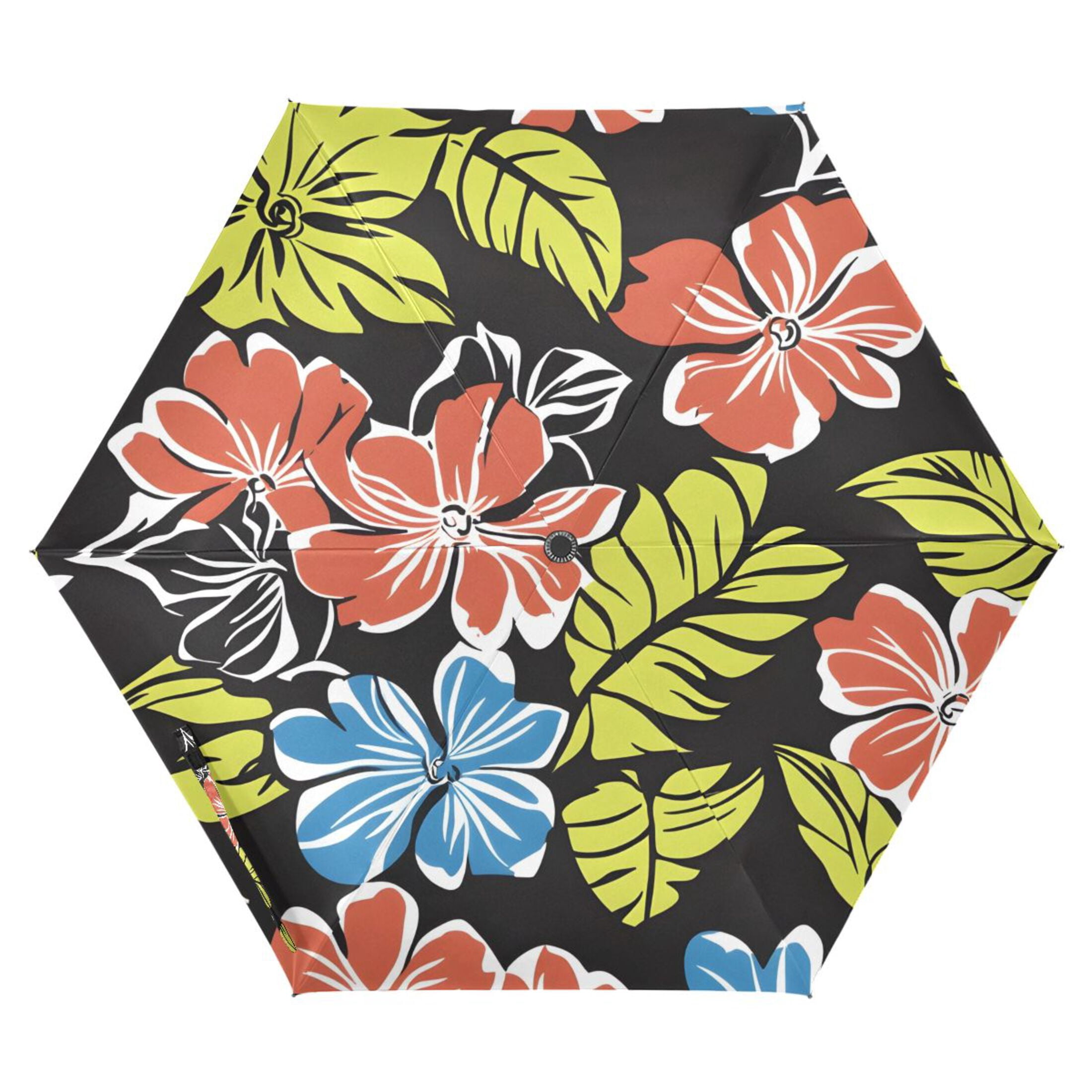 ALAZA Elegant Tropical Flower-t7 UPF 50+ Compact Folding Umbrella for Rain Travel Umbrella Packable