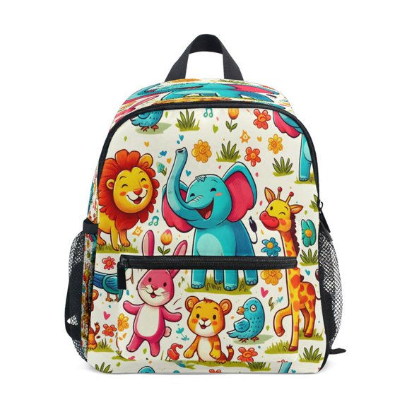 ALAZA Elephant Giraffe Tiger Animal School Backpack Small Bookbag Mini Bags