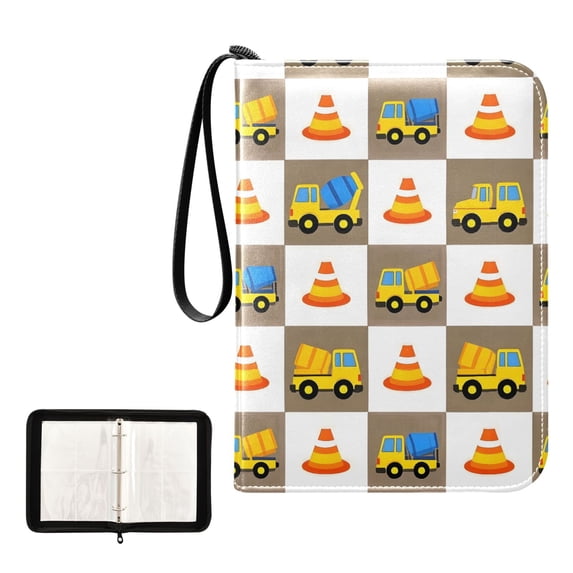 ALAZA Engineering Vehicles Trading Card Binder 4 Pocket Cards Collection Album 400 Folder Holder