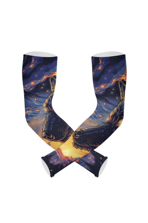 Evening Wolf UV Sun Protection Arm Sleeves UPF 50+ Compression Cooling Sleeve 1 Pair