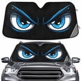 thumbnail image 1 of ALAZA Evil Blue Eyes Windshield Sun Shade Car Foldable Visor Block UV Rays Protector 53"x23.5", 1 of 9