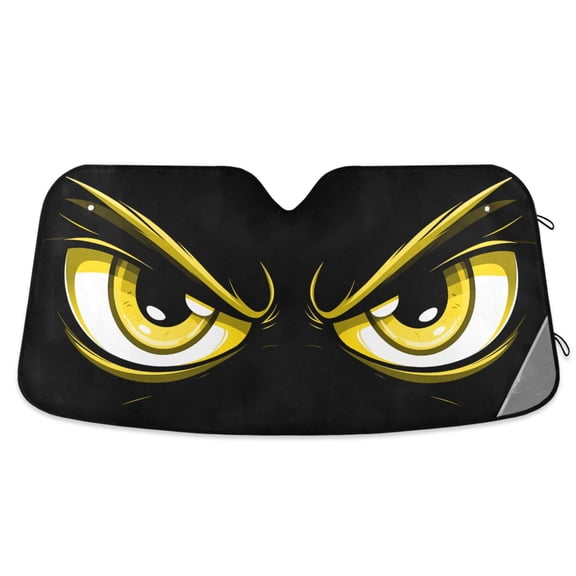 ALAZA Evil Yellow Eyes Pattern Car Windshield Sun Shade Foldable UV Ray Sunshade Visor Protector 55 x 27.6in