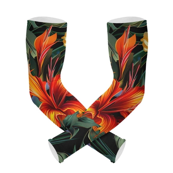 ALAZA Exotic Lily Flowers UV Sun Protection Arm Sleeves UPF 50+ Compression Cooling Sleeve 1 Pair