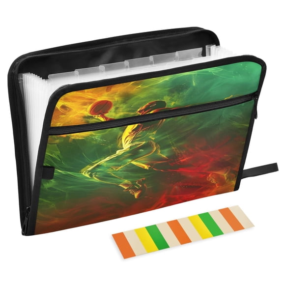 ALAZA Expanding File Folder 13 Pockets Accordion Document Organizer with Zipper A4 Letter Size, Cool Basketball Player