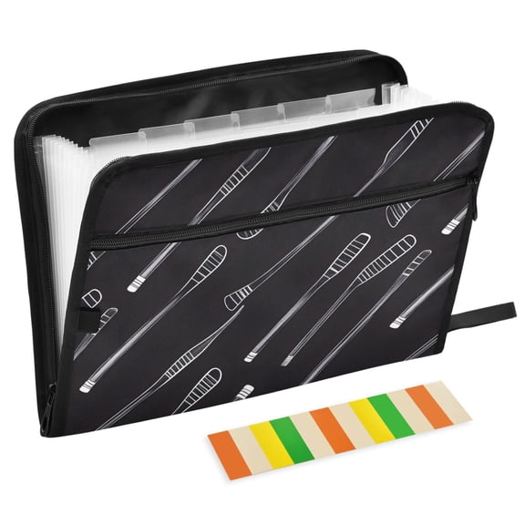 ALAZA Expanding File Folder 13 Pockets Accordion Document Organizer with Zipper A4 Letter Size, Hockey Sticks