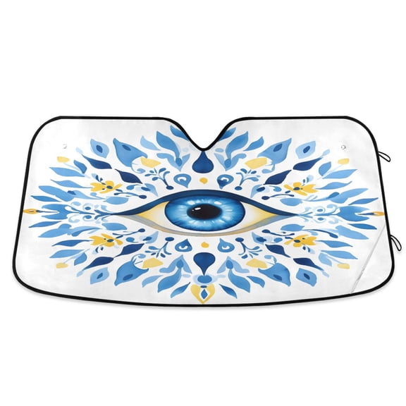 ALAZA Eye in Bohemia Windshield Sun Shade Car Foldable Sun Visor Block UV Rays Protector 53"x23.5"