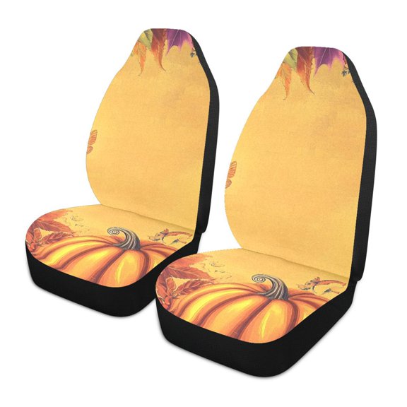 ALAZA Fall Autumn Pumpkins Sunflowers Car Seat Covers 2 PCs Universal Auto Front Seats Interior Protector