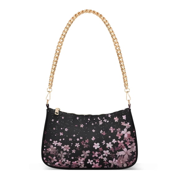 ALAZA Falling Cherry Blossoms Women's Chain Shoulder Bag Hobo Handbag Tote Crossbody Purse